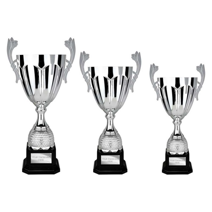 SPARTAN SUPER CUP LARGE SILVER METAL HANDLED TROPHY CUP AVAILABLE IN 3 SIZES